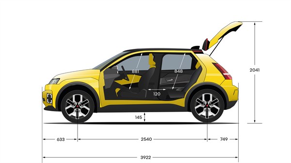 Dimensions hauteur - Renault 5 E-Tech 100% électrique