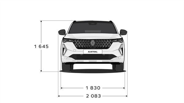  dimensions avant - modularite - Renault Austral full hybrid E-Tech 